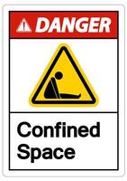 Caution Confined Space Symbol Sign Isolated On White Background vector