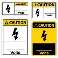 Caution Volts Symbol Sign On White Background vector