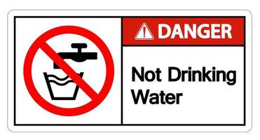precaución, no beber, agua, señal vector