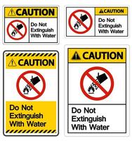 Caution Do Not Extinguish With Water Symbol vector