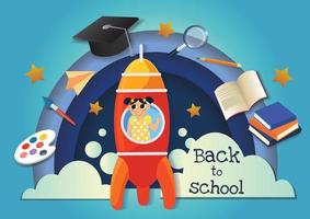 back to school banner design background vector