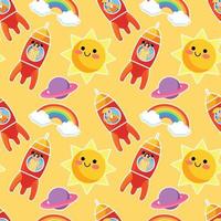 cute things character seamless background vector