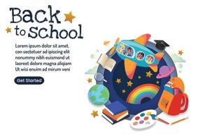 lovely kids character back to school vector