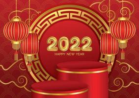 chinese new year red background design vector