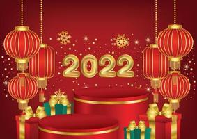 chinese new year art vector red background design