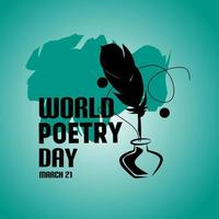ilustración de vector de día mundial de la poesía