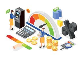 Isometric Credit Composition vector