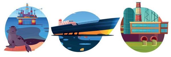 Ocean Problem Flat Compositions vector