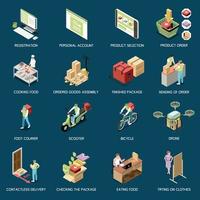 Delivery Isometric Icons Set vector