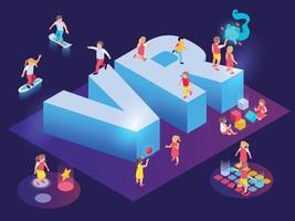 Virtual Playground Isometric Composition vector