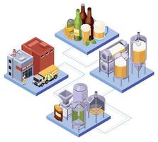Beer Brewery Isometric Composition vector