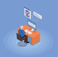 Elderly People Healthcare Isometric vector