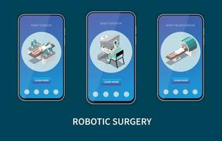 Robotic Surgery Isometric Set vector