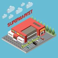 concepto isométrico de supermercado vector