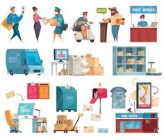 Post Office Cartoon Set vector