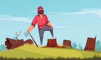 Lumberjack Background Cartoon vector