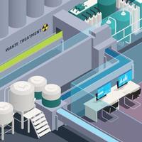 Toxic Waste Nuclear Chemical Pollution Biohazard Isometric Composition vector