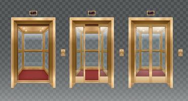 conjunto de puertas de ascensor vintage vector