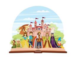 Fairy Tale Characters Cartoon And Colored Composition vector