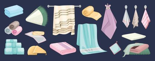 Towel Color Icons Collection vector
