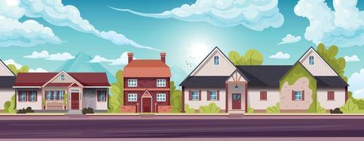 ilustración de casa suburbana horizontal vector