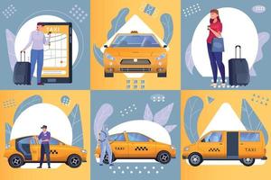 Taxi Composition Set vector