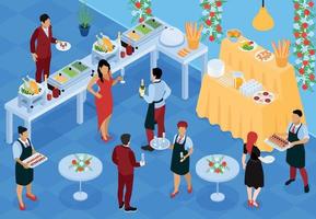 Banquet Reception Isometric View vector