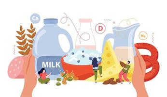 Milk Usage Flat Concept vector