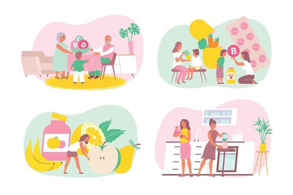 Vitamins Flat Set