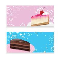 Cake Piece Realistic Banners vector