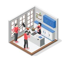 Cooking Show Colored And Isometric Composition vector