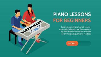 Musician Education Horizontal Banner vector