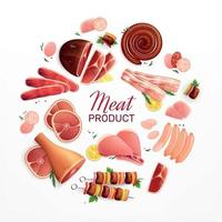 Meat Products Circular Composition vector