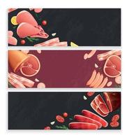 Meat Products Background Banners vector