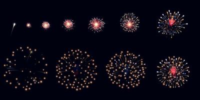 Firework Animation Set vector