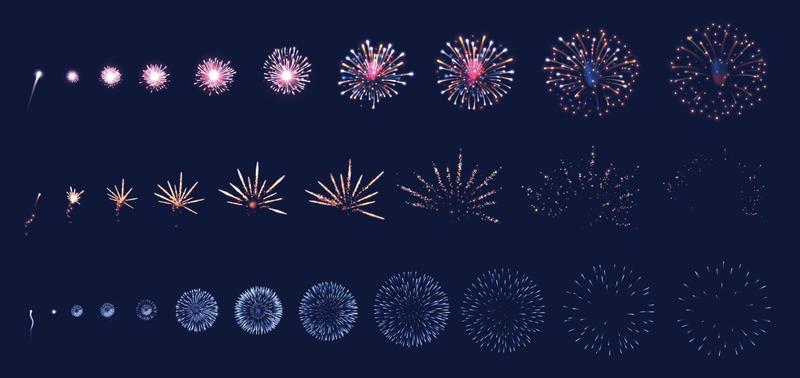 Firework Animation Realistic Set