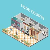 Food Court Isometric View vector