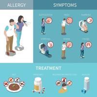 cartel de infografía isométrica de alergia vector