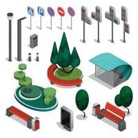 City Constructor Elements Isometric Icon Set vector