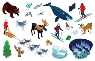 Alaska Isometric Set vector