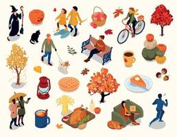 Autumn Isometric Set vector