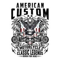 American custom motorcycle classic legends vector