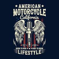 estilo de vida de california motocicleta americana vector