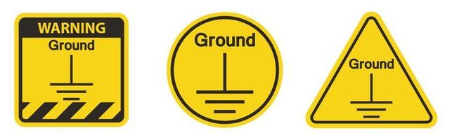 Protective Earth Ground Symbol Sign, Vector Illustration, Isolate On White Background Label. EPS10