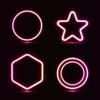 Glowing Neon Circle Different Shape vector