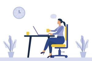 Working In Office Illustration vector