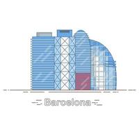 minimalista moderno horizonte lineal de la ciudad de barcelona - contorno de edificios de la ciudad, lineal vector