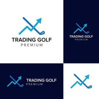 trading golf logo icon vector template