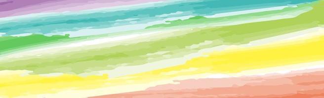 Panoramic texture of realistic multi-colored watercolor on a white background - Vector