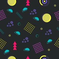 Memphis seamless pattern of geometric shapes for tissue and postcards